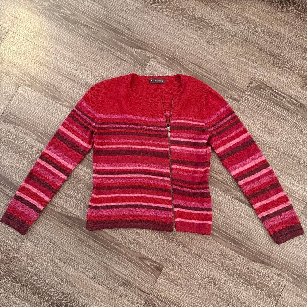 Alpaca 111 Asymmetric Zip Up Sweater